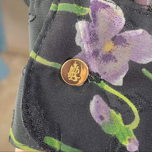 RALPH LAUREN Womens Black Front Ruffled Pleated Floral Print blouse
Size 14 - Picture 10 of 16